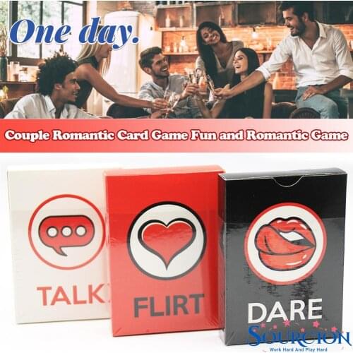 SWT Hot Popular Fun Couple Romantic Card Game Deck Talk Or Flirt Or Dare Cards 3 Games Game Cards Deck Lovely Gift For Couples