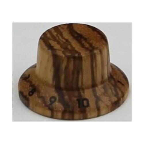 PK-KZ104 Zebra Wood Strat Style Bell Knobs 25*13 for Guitar/Bass 1-10 Press Fit