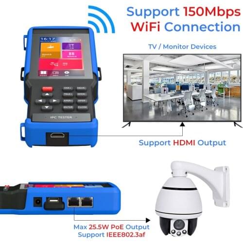 CCTV Tester 4.5 inch HDMI Portable monitor IPC tester AHD CVI TVI with WIFI USB power ONVIF mini monitor for cctv camera tester