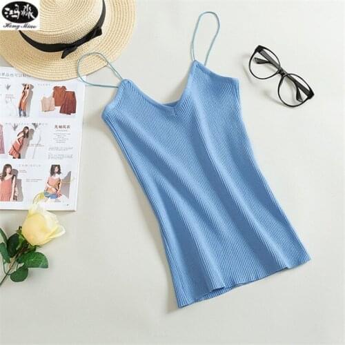 Hongmiao Top With Camisole Tank Tops Summer Women Shirt 2019Fashion Ladies Solid Color Female Sleeveless Fitness Slim Top