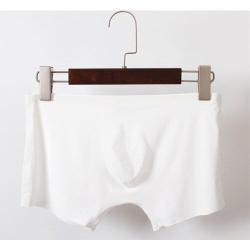 Ultra-thin Mens Seamless Ice-silk Boxer Low-waist Breathable Underwear Sexy Translucent Underpants For male