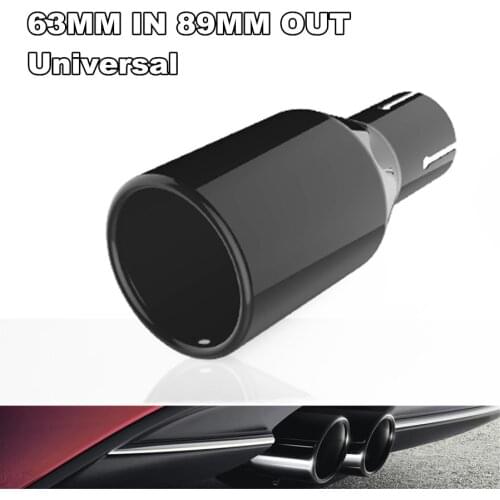 Universal 2.5" Inlet 3.5" Outlet Full Baking paint Black stainless steel Car Exhaust Tip Auto Tail Pipe Muffler Nozzle