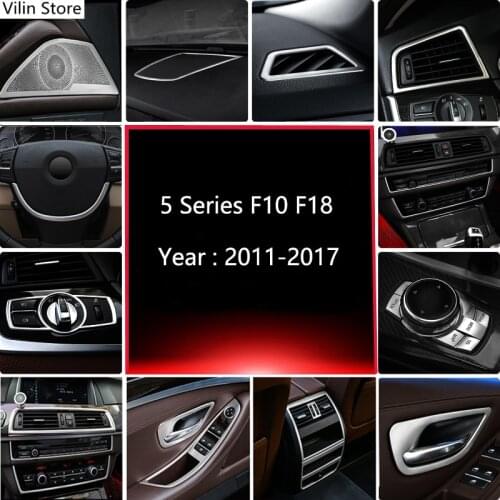Car Inner Door Audio Speaker Gearshift Panel Door Armrest Reading Light Cover Trim Stickers for BMW 5 Series F10 F18 Accessories
