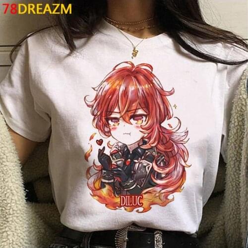 Genshin Impact t shirt women harajuku print japanese kawaii ulzzang tshirt t shirt harajuku