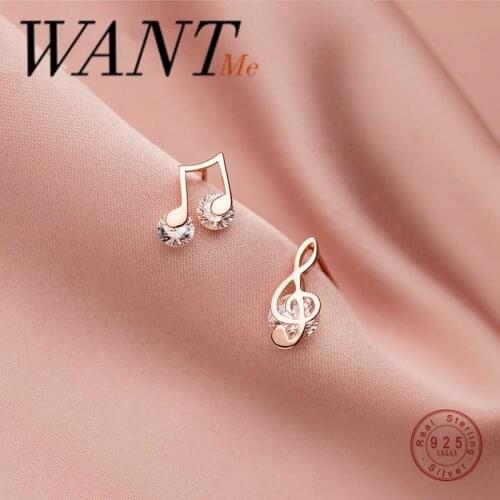 WANTME Fashion Korean Pave Zircon Sweet Romantic Stud Earrings for Women Real 925 Sterling Silver Teen Girl Jewelry Accessories