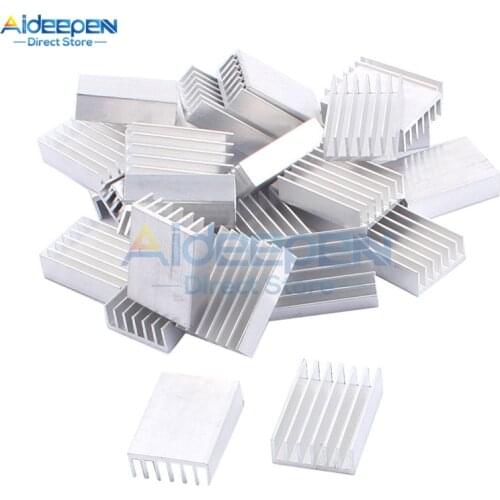 10Pcs/lot Aluminum Heatsink 20x14x6mm Heat Sink For Electronic Chip IC 3D Printer Raspberry PI With Thermal Conductive Tape