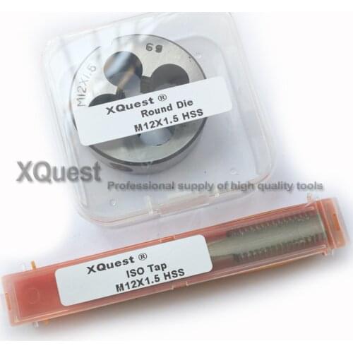 2pcs Metric Right Hand Screw thread tap and die Set M12 M12X1.75 Round dies plug taps M12X1.5 M12X1.25 M12X1 M12X0.75 M12X0.5