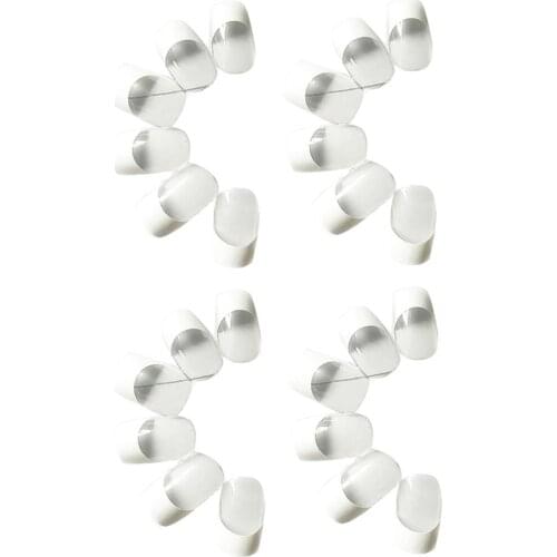 24pcs Clear ABS Full Cover Ballerina Artificial False Nail Tips Ballet Nails