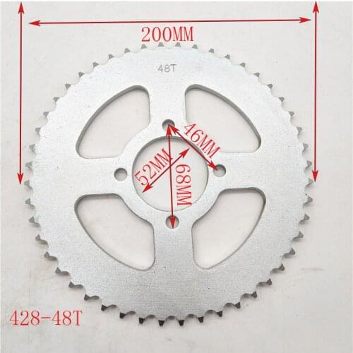 428 48tooth 52mm rear Chain sprocket for Chinese ATV Quad Pit Dirt Bike Motorcycle Motor Moped