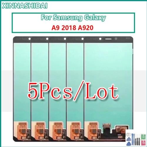 5 Pcs New LCD Display For Samsung Galaxy A9 2018 A920 A920F LCD Display Touch Screen Digitizer Assembly Replacement