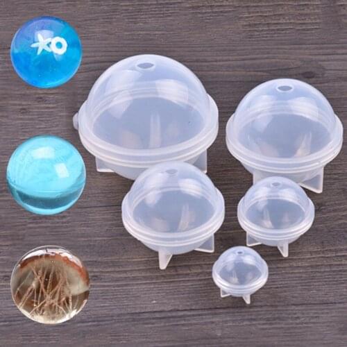 5Pcs Ball Silicone Mold Resin 3D Cake Making Tool Pendant Mould Crystal Round Silicone Mold DIY Craft Cake Molds Baking Tools