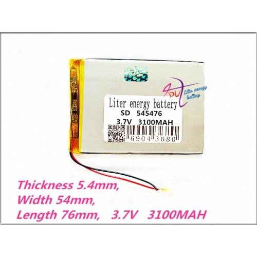 545476 3.7V 3100MAH 505575 Lithium polymer Battery With Protection Board For Tablet V3000HD MP3 MP4 MP5 GPS