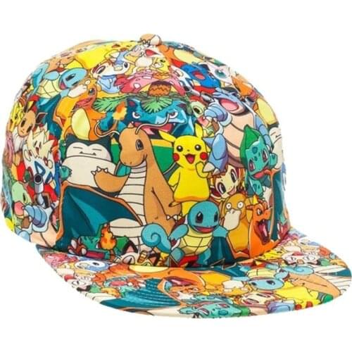 Anime Pokemon Baseball Cap Pikachu Hat Adjustable Pokemon Cosplay Hip Hop Cap Girls Boys Childrens Figures Toys Gift