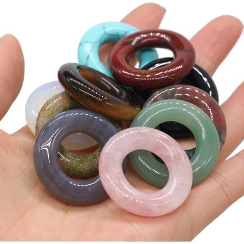 Natural Stones Pendant Turquoises Round Big Hole Loose Beads for jewelry making DIY Necklace Bracelet accessories