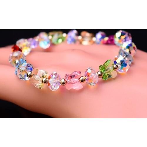 Genuine Crystal Butterfly Bracelet Fashion Jewelry for Birthday Gift Made Of Swarovski-Elements Bangles Charms Jewelry