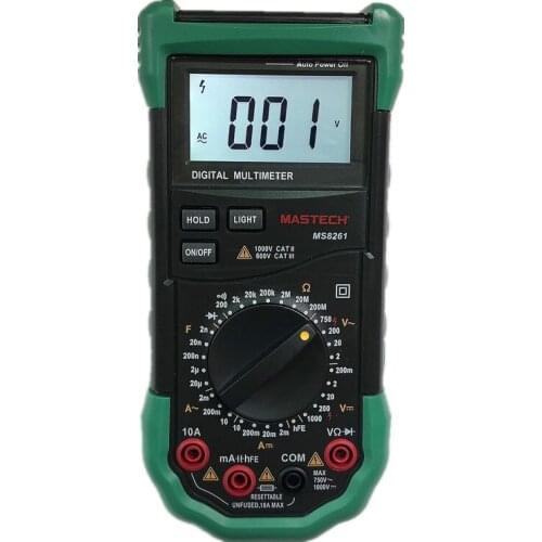 MS8261 Digital Multimeter 3 1/2 AC DC V/A Capacitance Resistance Transistor Tester Full Protective Anti-Burn Diagnostic-Tool