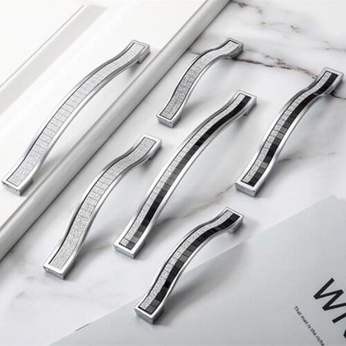 Zinc Alloy Crystal Glass Handles Cupboard Pulls Drawer Knobs Kitchen Cabinet Handles Furniture Handle with Crystal