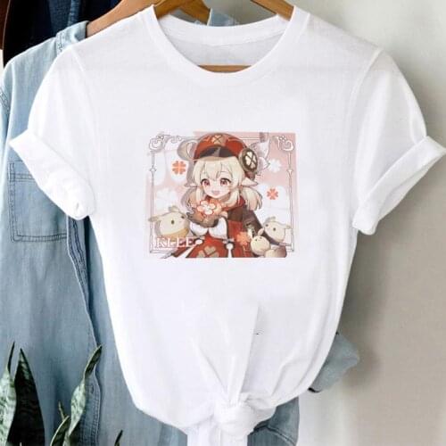 Genshin Impact Klee T Shirt Female Casual Short Anime T Shirt Hip Hop Summer Y2k Streetwear Cool Crop Tops Women Clothing O-neck