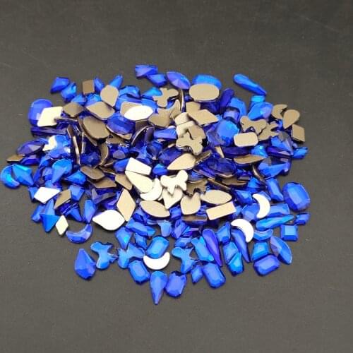 Hot Sale Blue Crystal Nail Rhinestones 10 Styles Stones Flat Back Glass Stones For 3D Nails Decoration 1440pcs/Bag