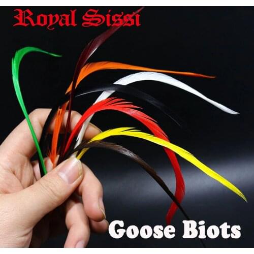 Hot 80pcs/lot 8Colors mixed fly tying Goose Biot 5''-8'' Feathers Fly Tying Materials for stonefly nymph split tails& down wings