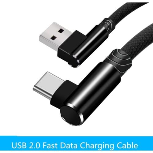 90 Degree USB Type C Cable for USB C Mobile Phone Cable Fast Charging Type C Cable for USB Type-C Devices