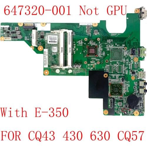 647320-001 CQ43 CQ57 cq435 CQ635 motherboard E350 CPU DDR3 For HP CQ43 CQ57 CQ435 CQ635 Laptop Motherboard tested 100% work