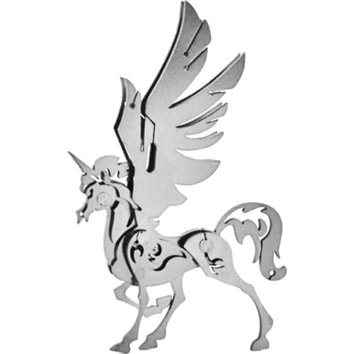 DIY Beast 3D Metal Puzzle Assembled Detachable Model Toy Unicorn Horse DIY Metal Puzzle Game Assembly Childrens Toys Gift