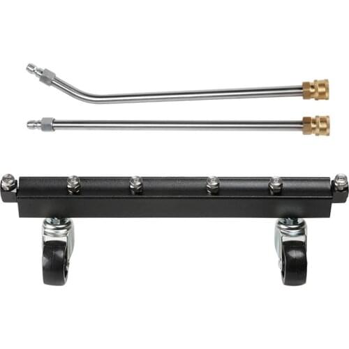 4000PSI Pressure Washer For Car Bottom Brush Undercarriage Cleaner Water Broom With 2 Wands Stainless Steel Extension Rod