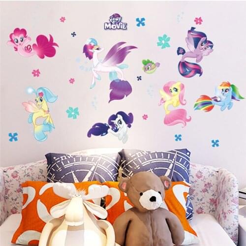 Cartoon DIY unicorn height measure wall Stickers For Kids Rooms Wall Decal Children Nursery refrigerator Room Decor