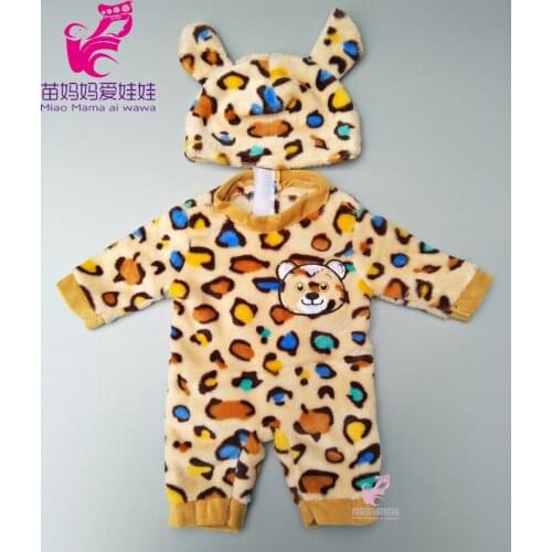 Cartoon tiger clothes for 43cm baby dolls cute animal outfits 18 inch girl dolls jumosuits