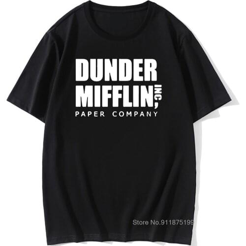 Dunder Mifflin Mens T-Shirt The Office TV Show Costume Streetwear Harajuku Humorous Funny T Shirts Graphic