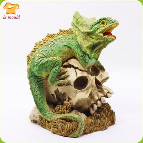 LXYY New Dinosaur Skull Silicone Moulds Halloween Candle Silicone Mold