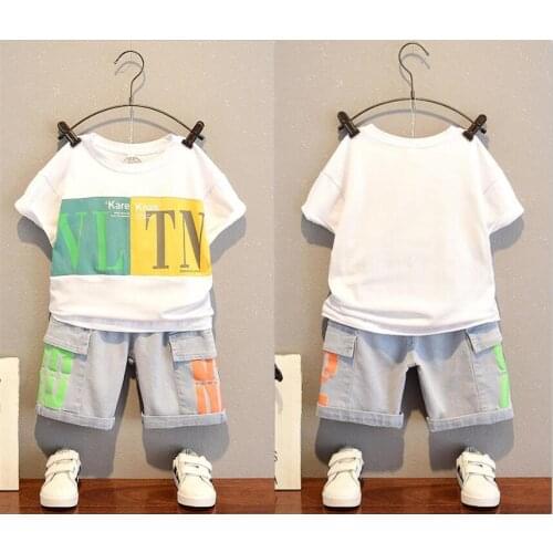New Summer Boys Clothing Sets Children T-shirt Short Sleeve +Shorts Set Two Pieces Set Kids Baby Boys Clothes 2-12 Years