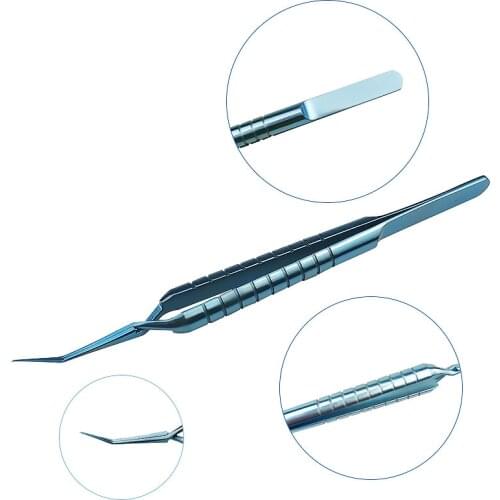 Akahoshi Capsulorhexis Forcep Ophthalmic tweezer Titanium Cross Action Handle eye Instruments