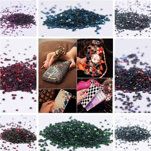 Pulaqi 1440Pcs SS6 Crystal Ab Rhinestone 2Mm Thermal Glue Wedding Dress Rhinestones Hot fix Flat back Rhinestone For Clothes DIY