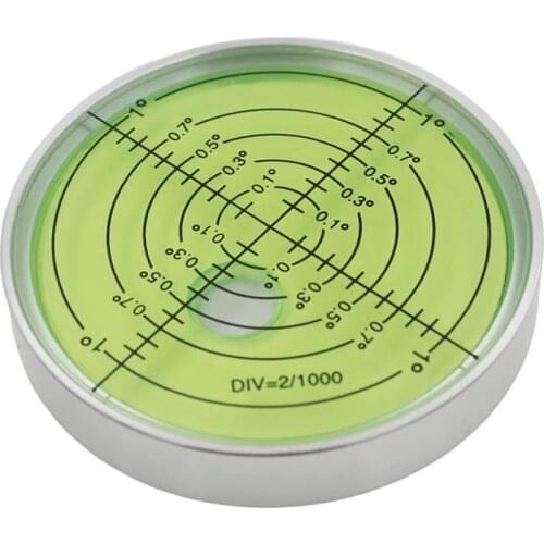 Bubble Green Diameter 60mm High Precision Metal Circular Level Bubble Spirit Level Height 12mm