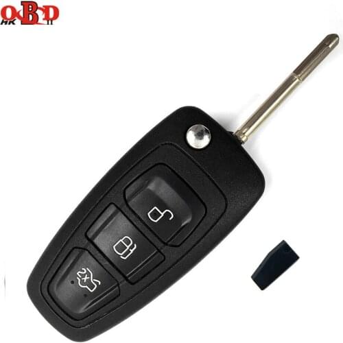 Hot!HKOBDII 433MHZ 4D60 Chip For FORD Focus Mondeo Fiesta Folding Flip Remote Car Key With F021 Blade