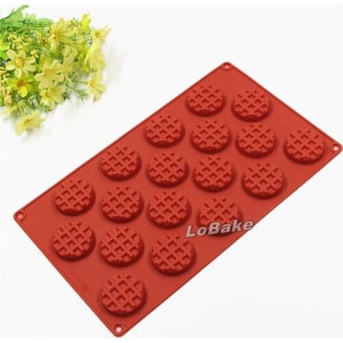 New 18 cavities cute round waffle shape silicone cake mold ice moldes chocolate tools fondant molds waffle mould DIY tools
