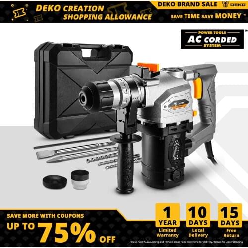 DEKO DKRH26LD4/DKRH32LD5 Multifunctional Rotary Hammer with BMC and Accessories Electric Demolition Hammer Impact Drill