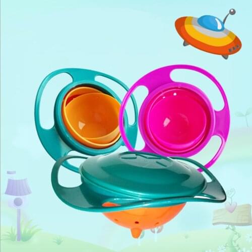 Universal Gyro Bowl Practical Design Children Rotary Balance Novelty Gyro Umbrella 360 Rotate Spill-Proof Solid Feeding Dishes