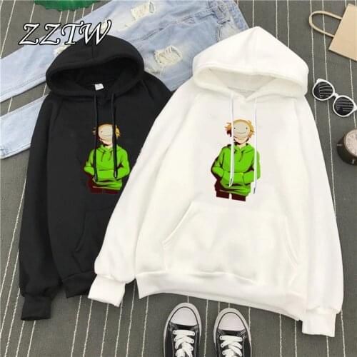 2021 Hoodie Women Loose Oversized Sweatshirts Dream Smp Anime Hoodies Kawaii Jumper Japanese Streetwear Wram White Harajuku
