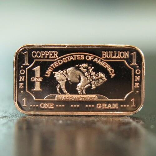 1gram copper buffalo bar A111