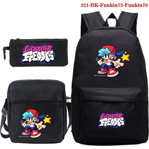 3set/pcs Friday Night Funkin Print School Bag Students Cosplay Backpack Anime Bags School Backpacks with Pencil Bag Shoulder Bag