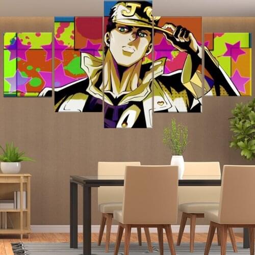 5 Piece Jojos Bizarre Adventure Anime HD Print Modern Canvas Wall Art Canvas Wall Art Painting Canvas For Living Room Artwork