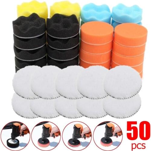 Buffing Pad Car Sponge Polishing Pad Kit Thread Abrasive Polisher Drill Adapter Waxing Tools Accessory