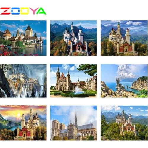 5D Diy Special Shaped Diamond Painting Landscape Diamond Embroidery Painting 3D Diamond Mosaic Paintings Landscape House 2Jm026