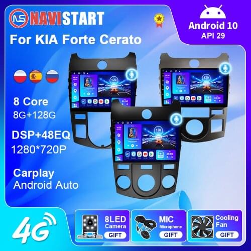 Android 10 6G 128G Car Radio for KIA Forte Cerato 2 2008-2014 Multimedia Video DVD Player Stereo GPS Navigation Carplay 2 Din MT