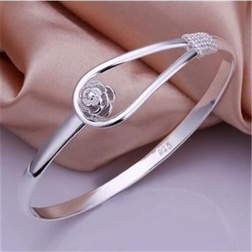 B179 Fashion Silver Color Charm Bangle Cuff Bracelet Bangles For Women Jewelry Gift Bangles Bracelets /amvajeca
