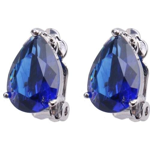 Bettyue Brand Fashion Originality AAA Blue Cubic Zircon White Gold Color Jewelry Earrings For Woman Florid Wedding Party Gift