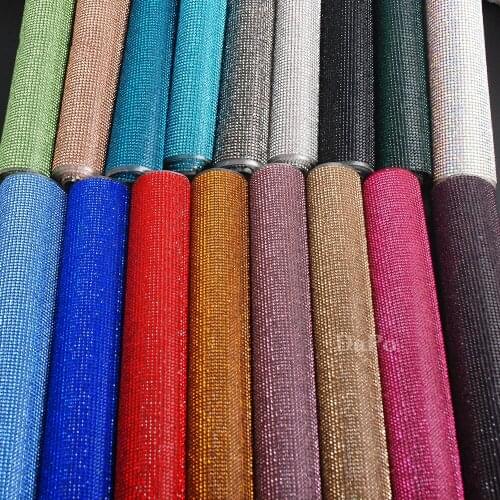 24*40Cm Glitter Glass Rhinestone Mesh Trim Hotfix Crystal Fabric Sheets Sticker Diy Car Ornament Applique Self Adhesive Banding